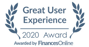 FinancesOnline Great User Experience 2020 award logo