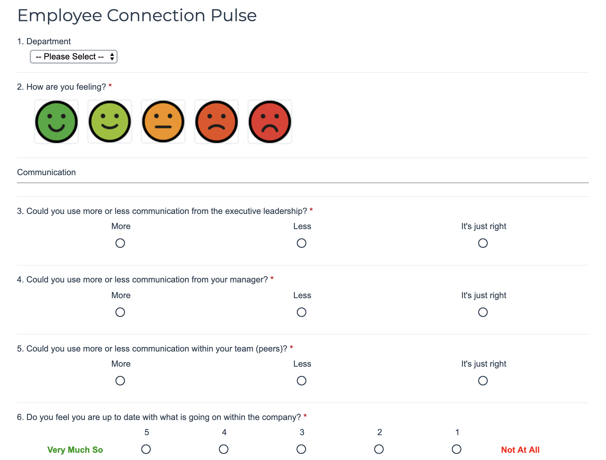 Employee Connection Pulse example