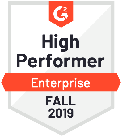 G2 High Performer Enterprise Fall 2019 award logo