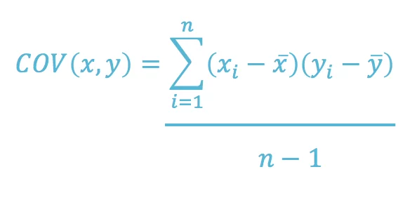 Mathematical formula for covariance