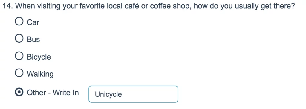 Alchemer Blog: Quantitative Questions Versus Qualitative Questions in Surveys - "Other" Box