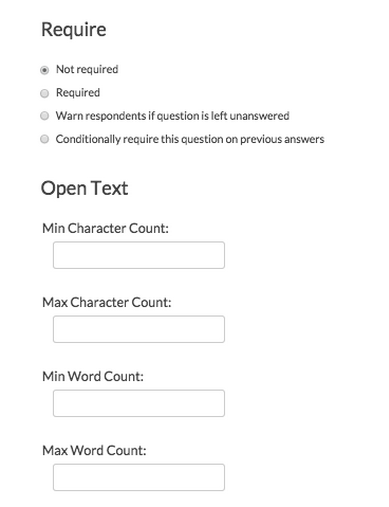 required fields in survey tool