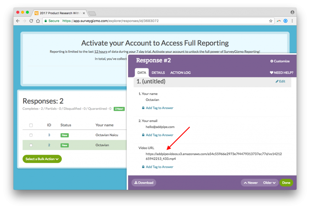 Backend account activation to access full reporting