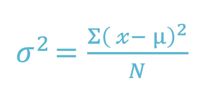 Mathematical formula for variance.